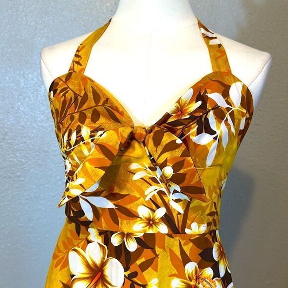 Vintage Tropicana Hawaiian floral maxi dress size 10 - Picture 2 of 12